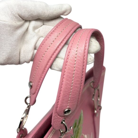 Christian Dior Vintage 2005 CD Logo Embroidered Bag Handbag Pink [106231] - Picture 14 of 15